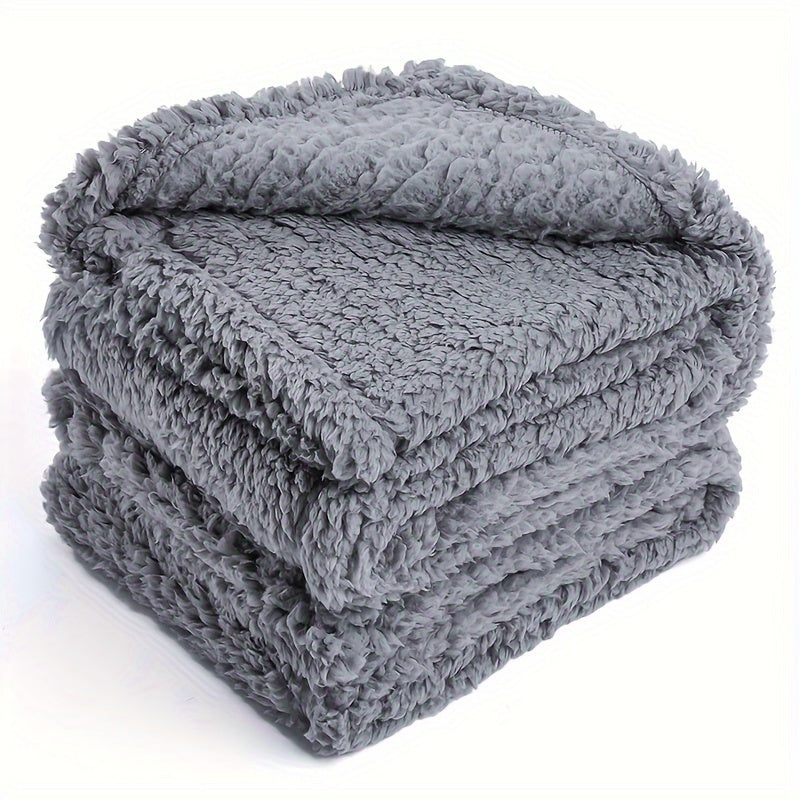 Couverture peluche pour animaux grise