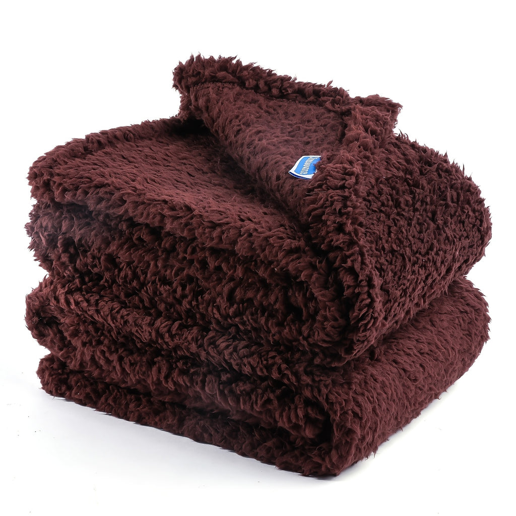 Couverture peluche pour animaux café