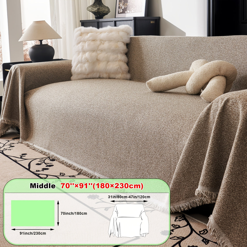 Plaid en teddy moelleux multicolore – Marron