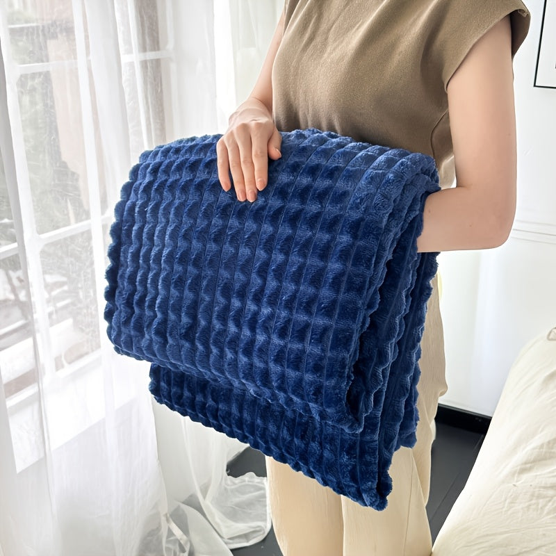 Plaid en flanelle matelassée – Bleu