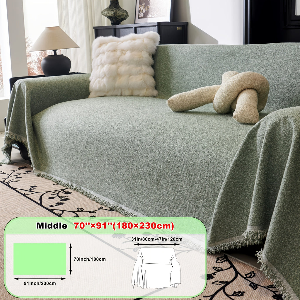 Plaid en teddy moelleux multicolore – Vert