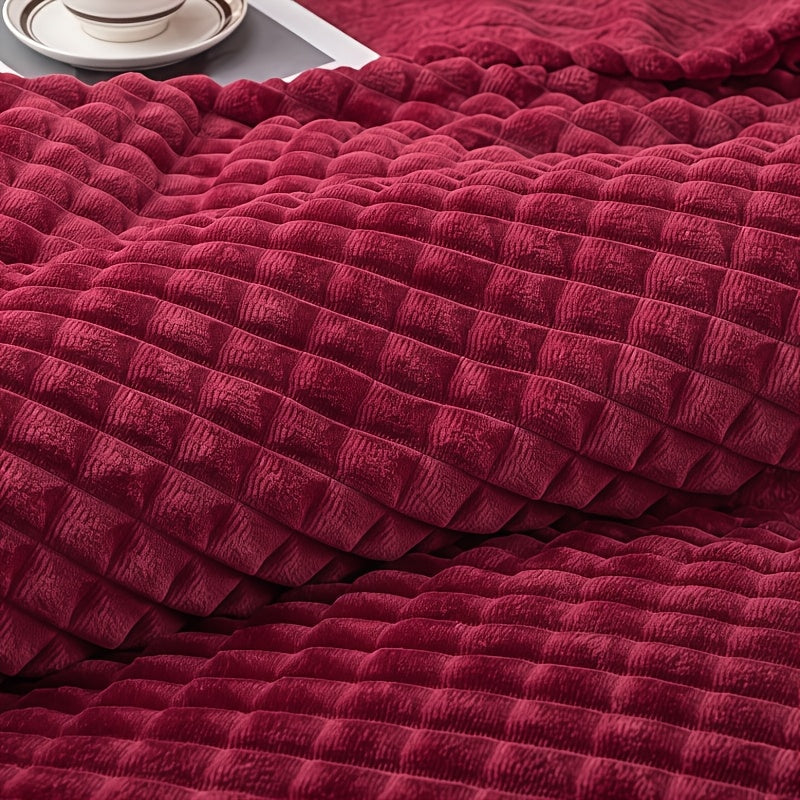 Plaid chenille matelassé – coloris rouge Image