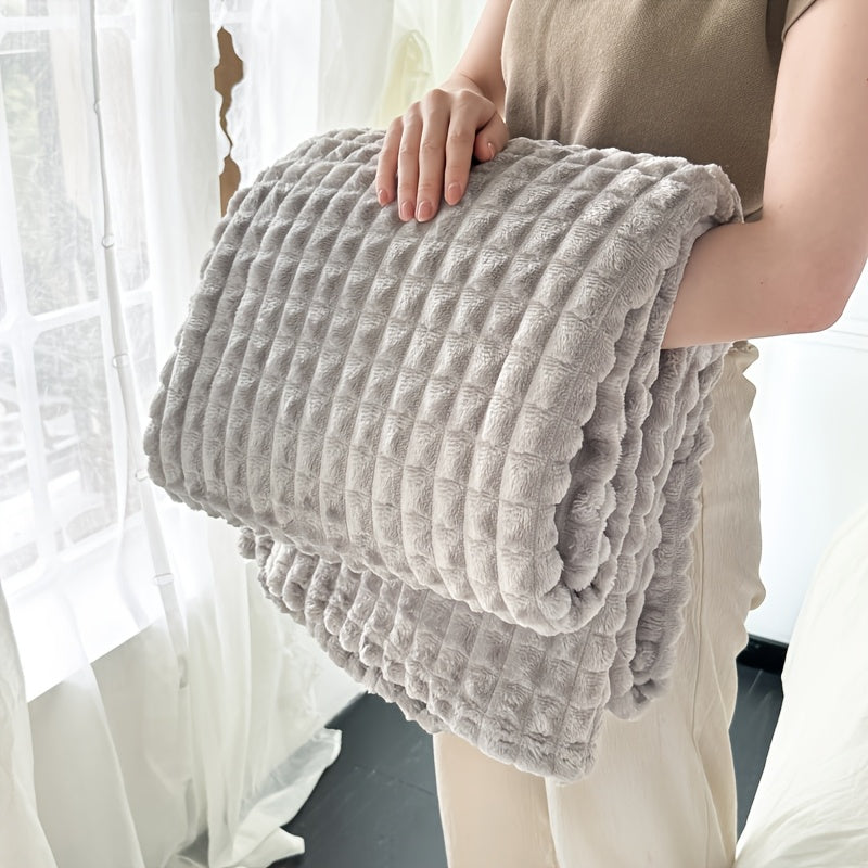 Plaid en flanelle matelassée – Gris argenté