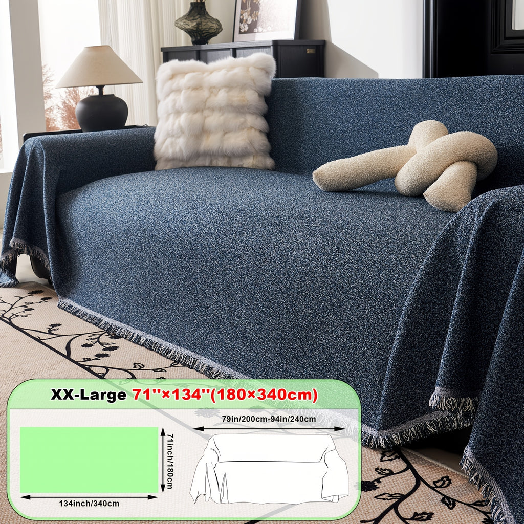 Plaid en teddy moelleux multicolore – Bleu