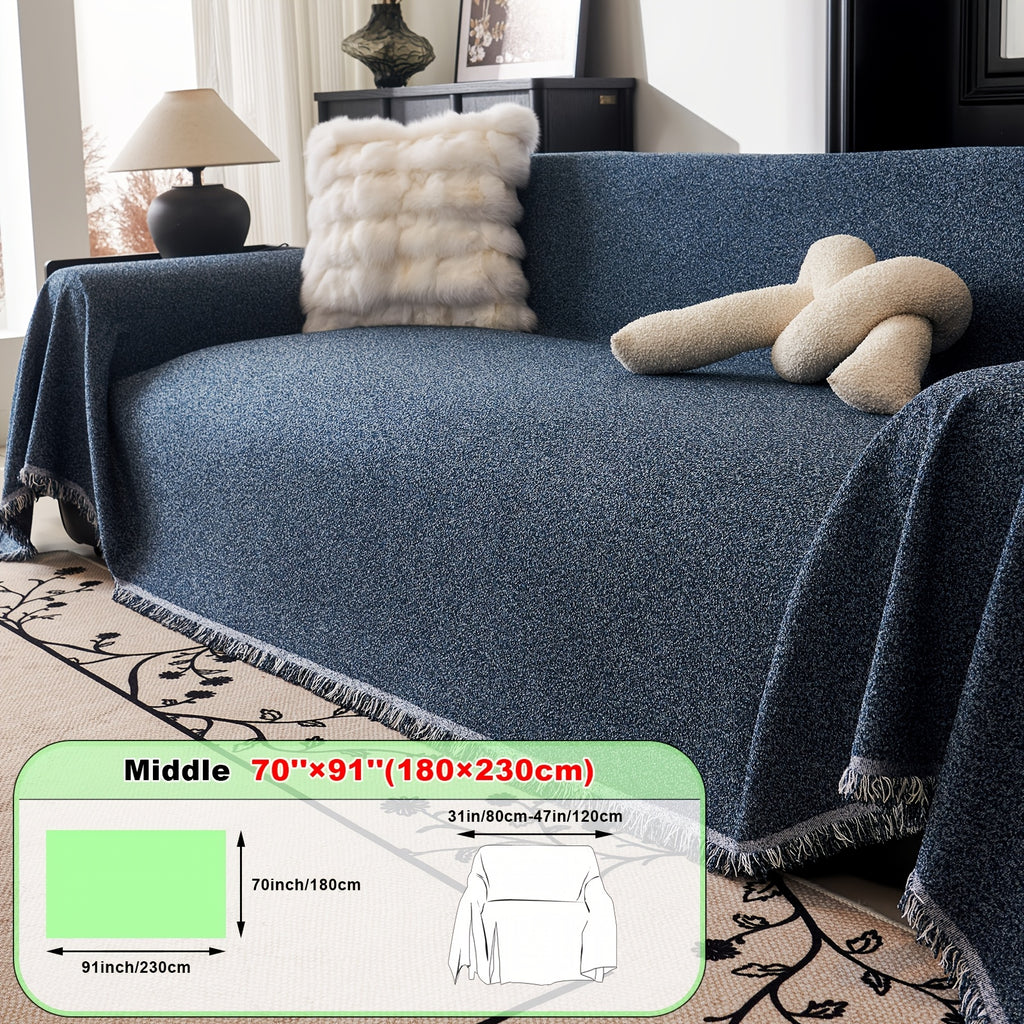 Plaid en teddy moelleux multicolore – Bleu