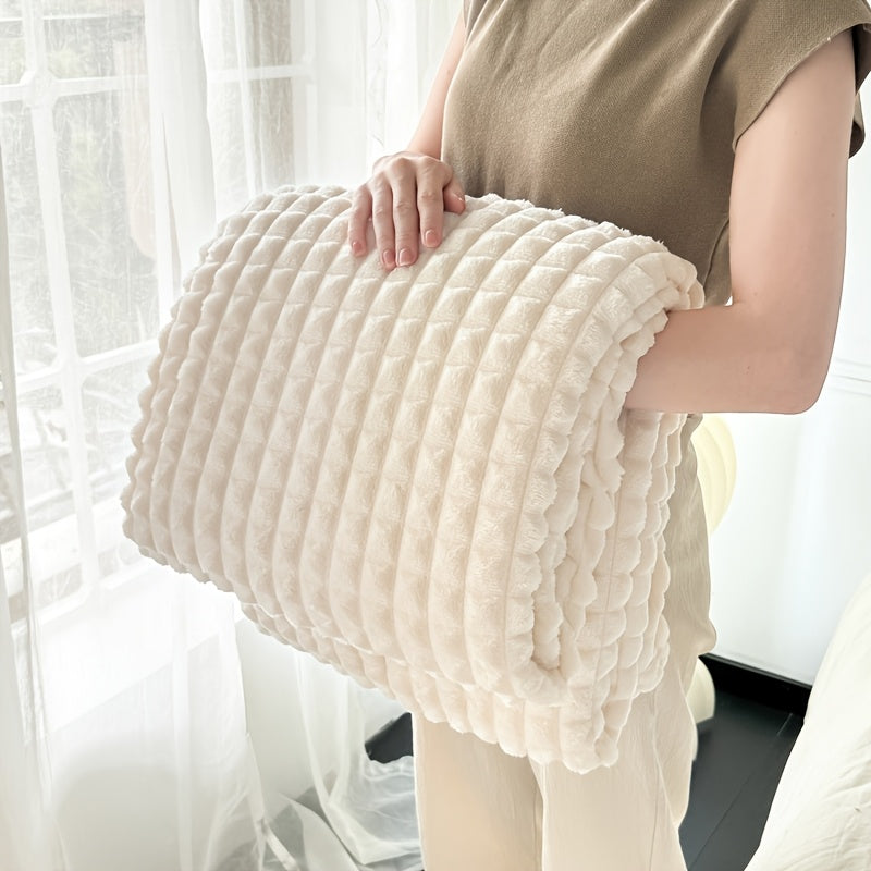Plaid en flanelle matelassée – Blanc