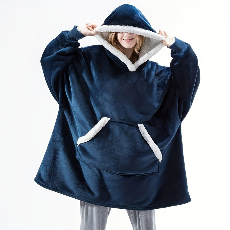Plaid sweat à capuche bleu