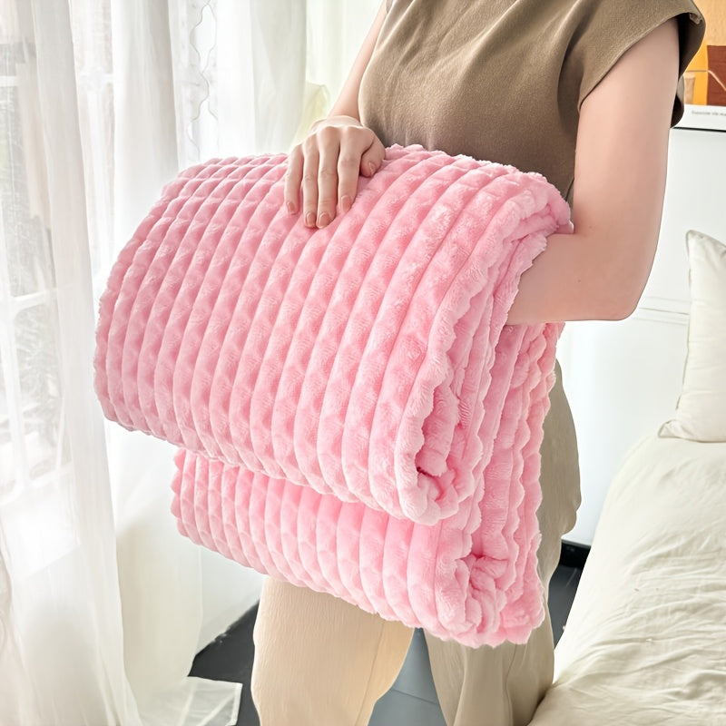 Plaid en flanelle matelassée – Rose