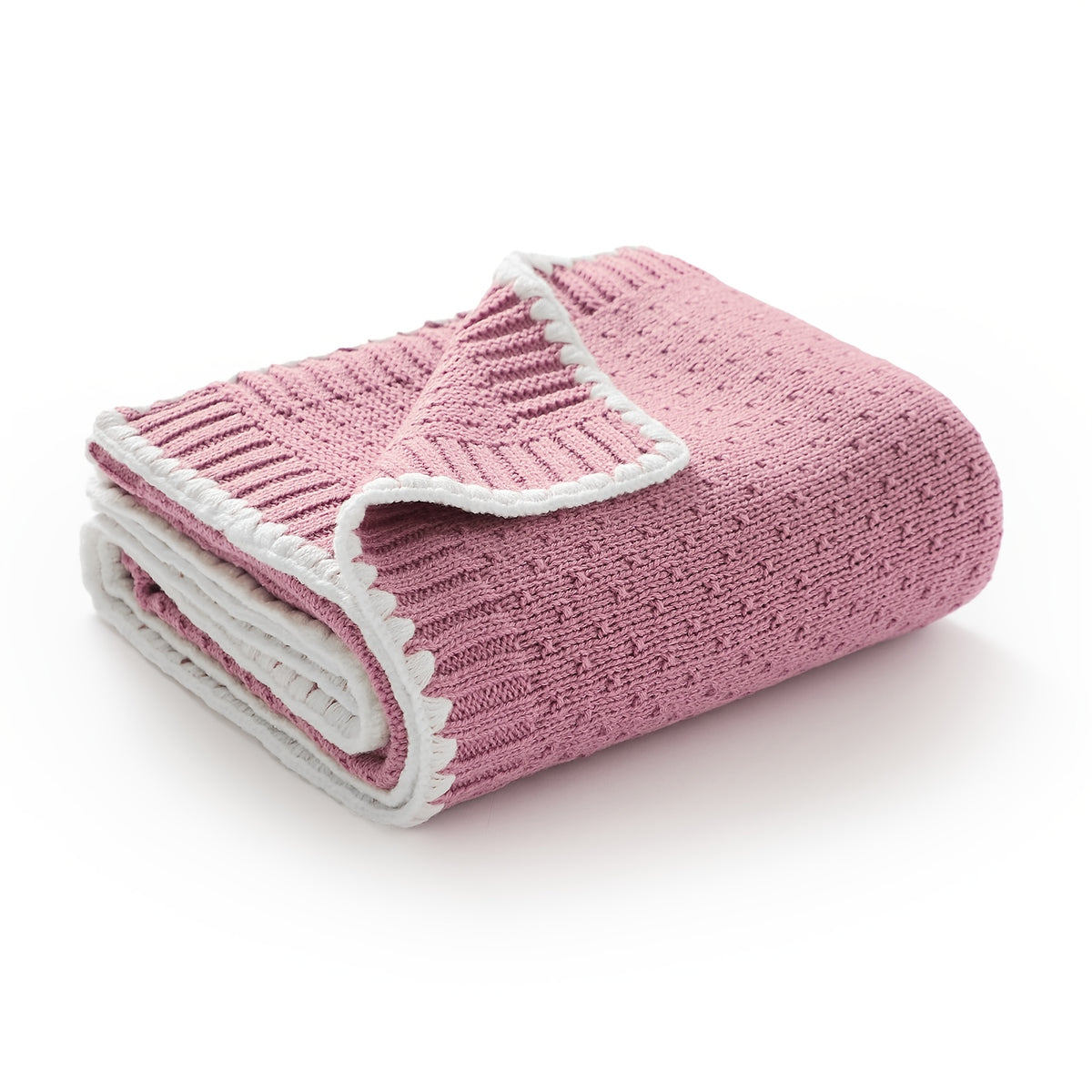 Couverture bébé tricot – coloris rose
