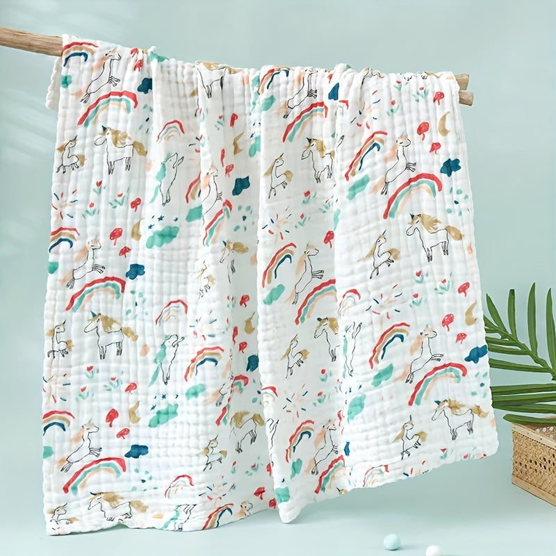 Lange en gaze de coton motifs enfantins – Nuage irisé