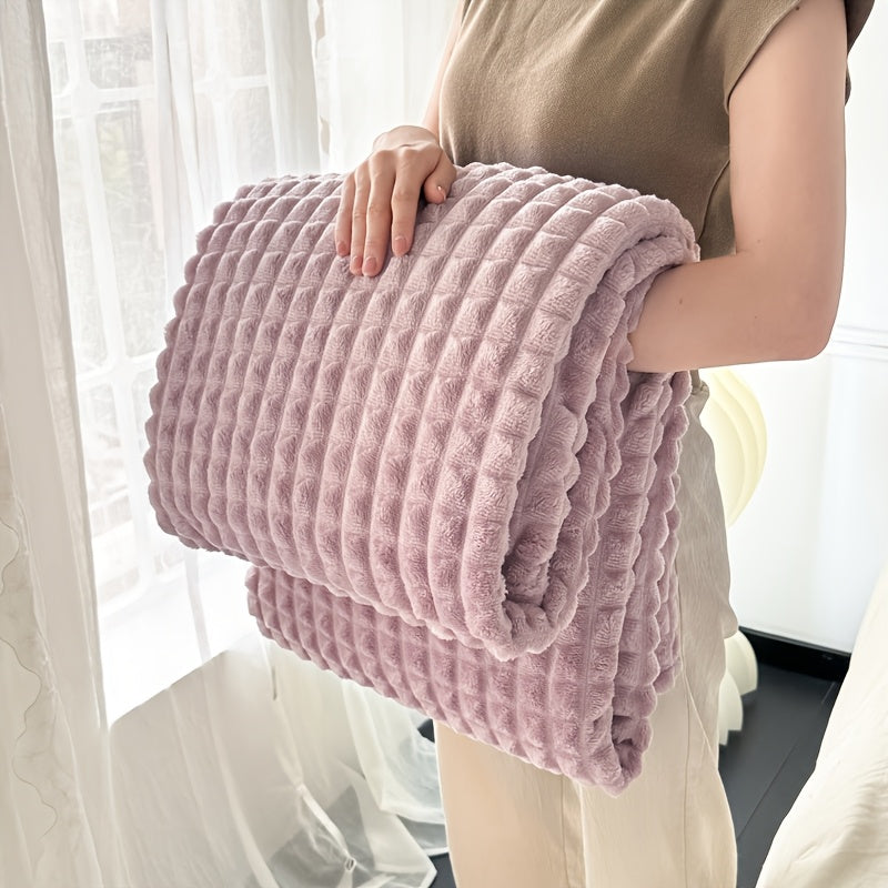 Plaid en flanelle matelassée – Violet