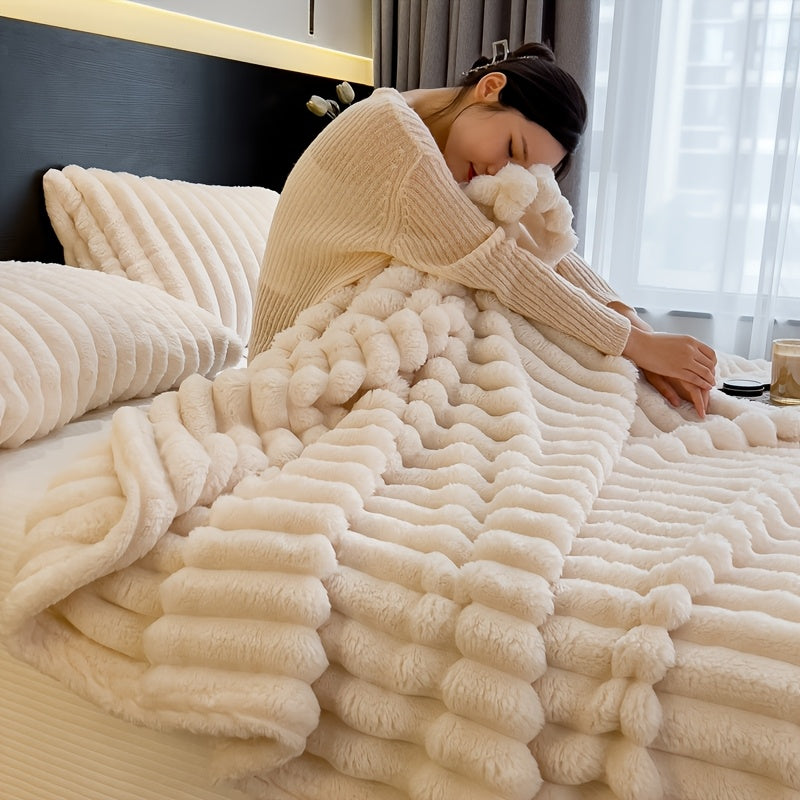 Plaid fausse fourrure peluche