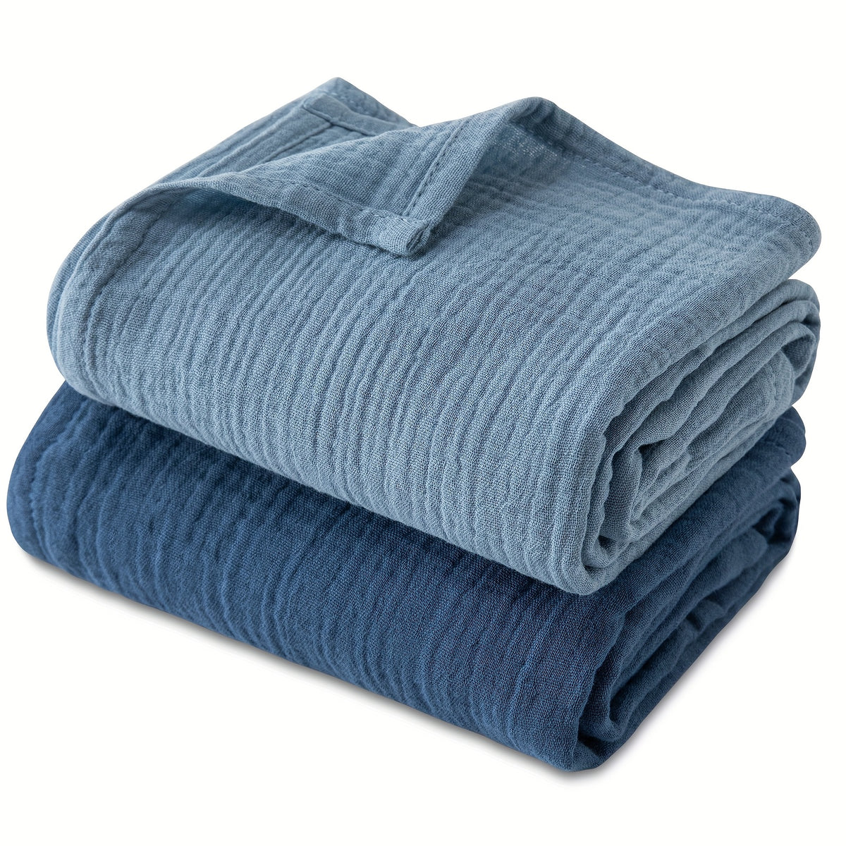 Lot de 2 langes en mousseline – Bleu Morandi