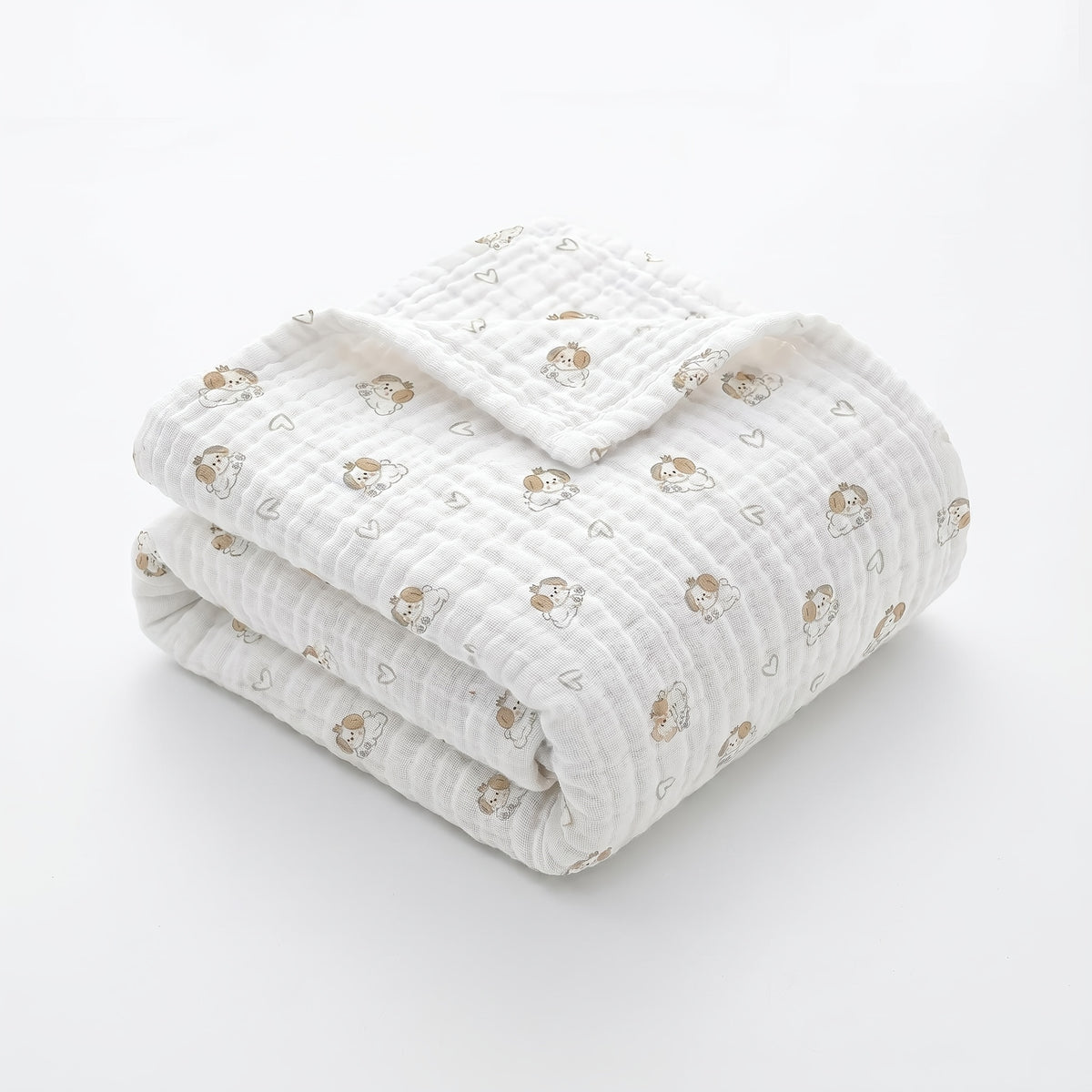 Couverture bébé en mousseline épaisse – Chiot cœur