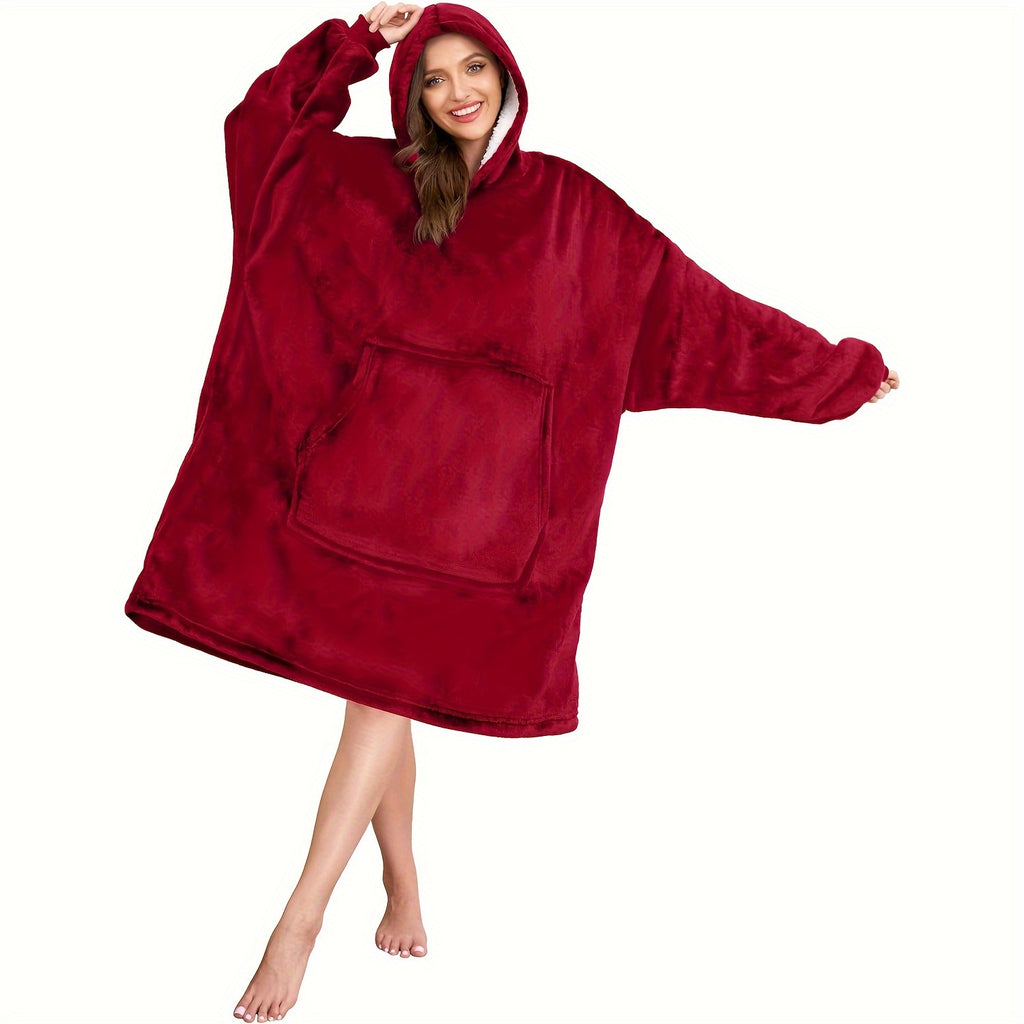 Plaid sweat à capuche oversize rouge