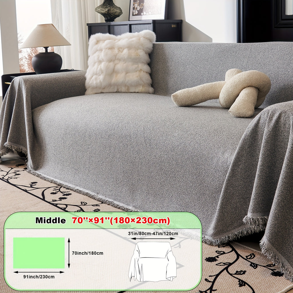 Plaid en teddy moelleux multicolore – Gris