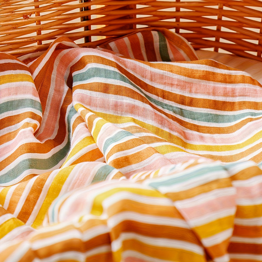 Couverture bébé façon suédoise – Rayures de couleur