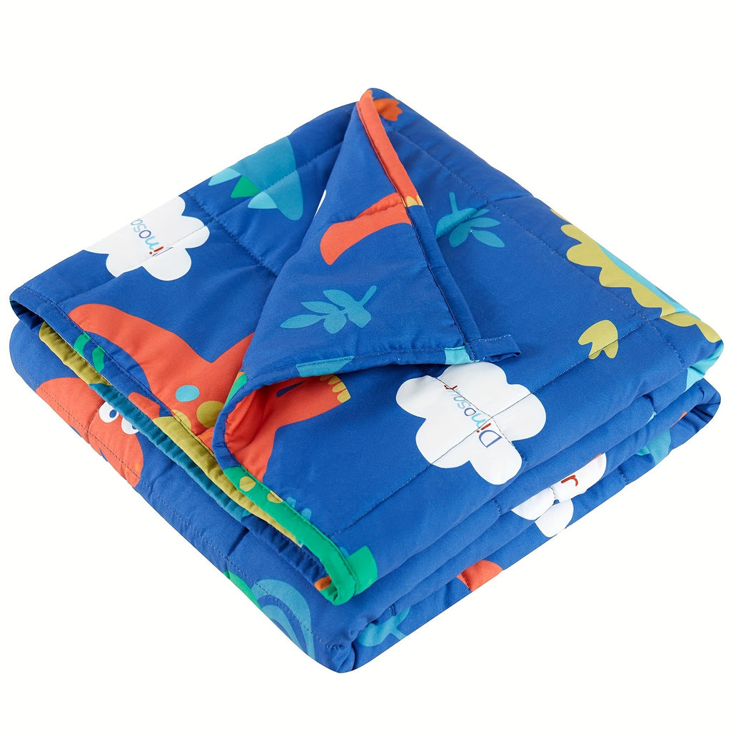 Couverture lestée enfant multi-motifs – Bleu dinosaure