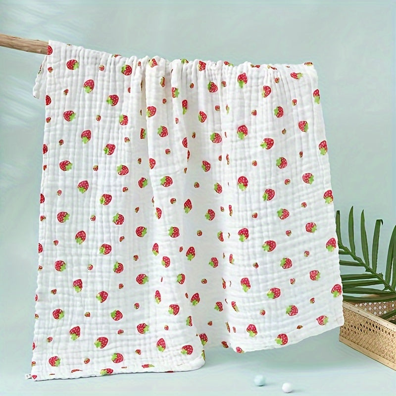 Lange en gaze de coton motifs enfantins – Fraise