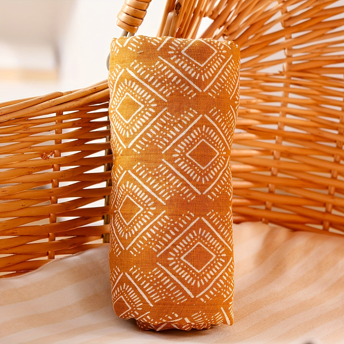 Couverture bébé façon suédoise – Carré marron Image