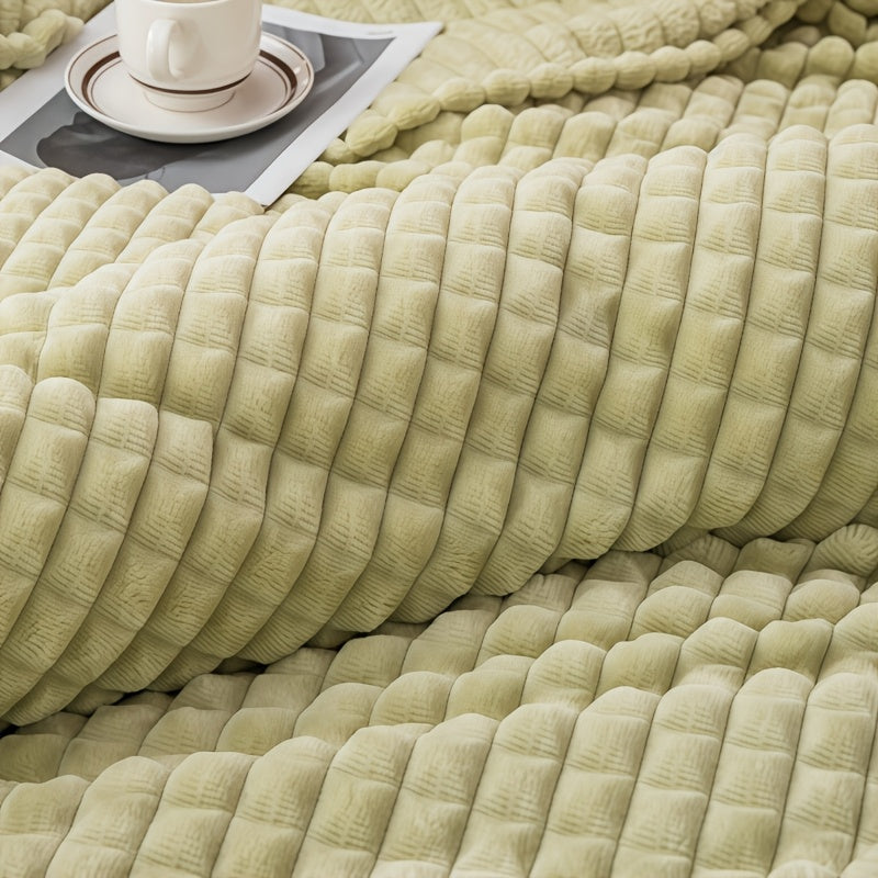 Plaid chenille matelassé – coloris vert Image