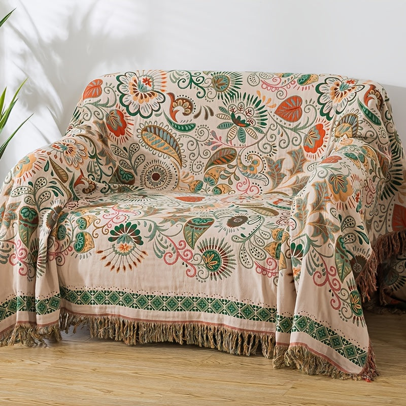 Plaid jacquard paisley bohème – coloris beige Image