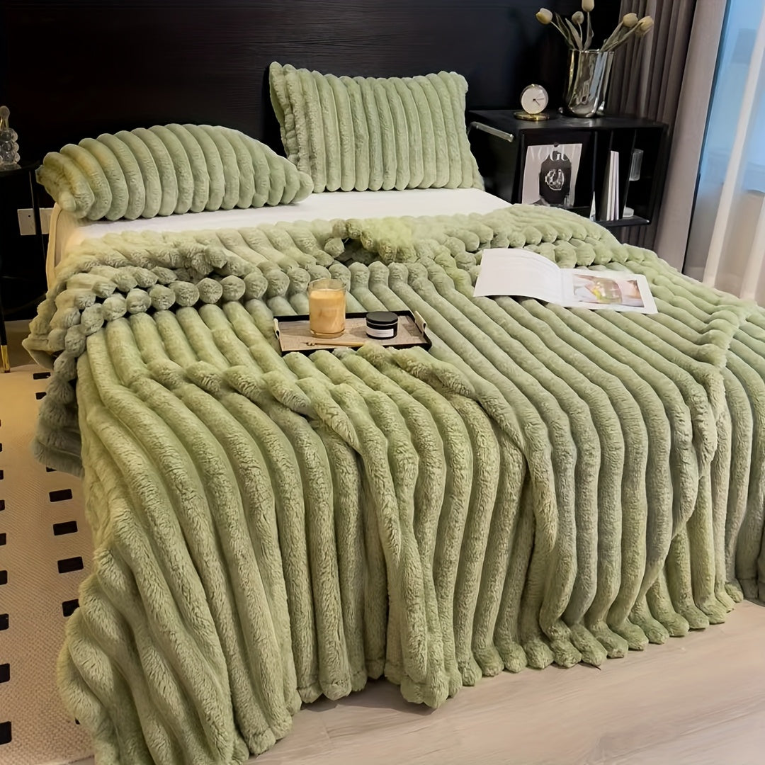 Plaid fausse fourrure peluche – Vert