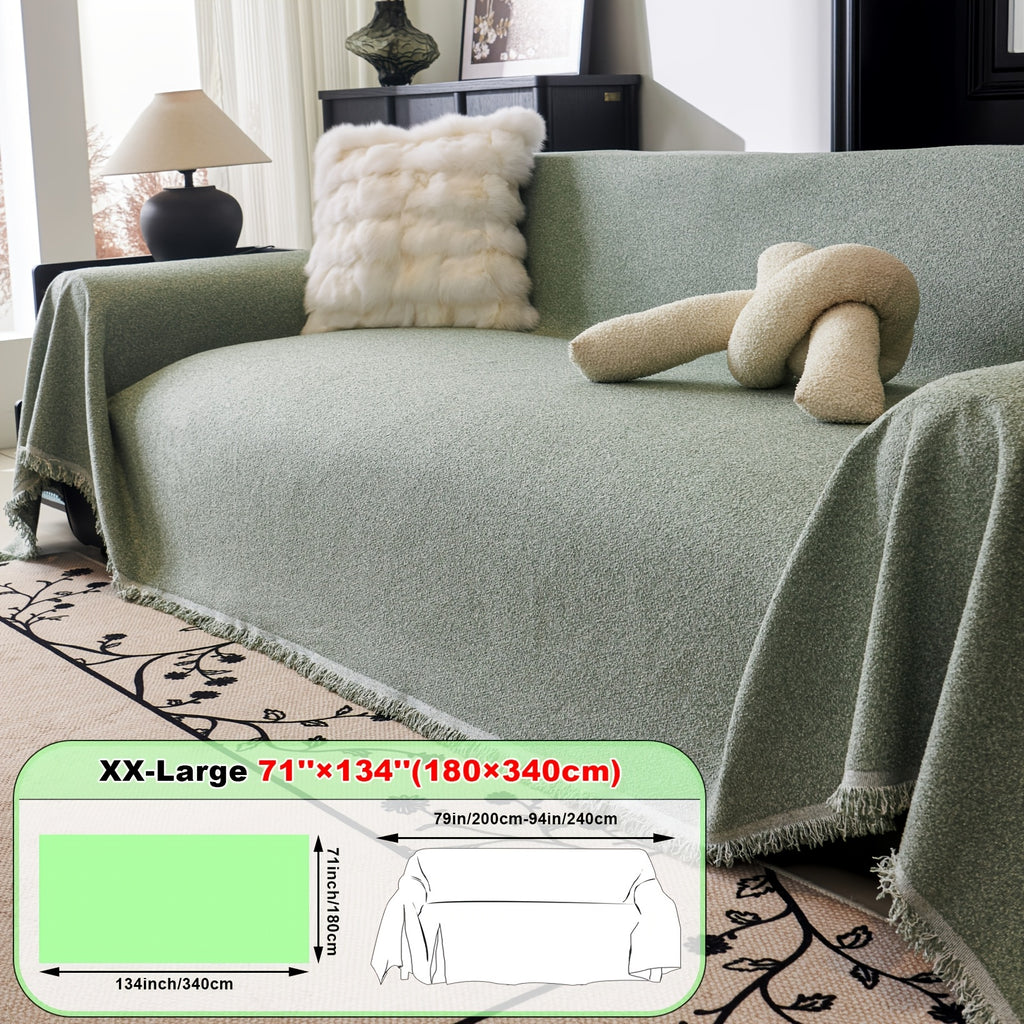 Plaid en teddy moelleux multicolore – Vert