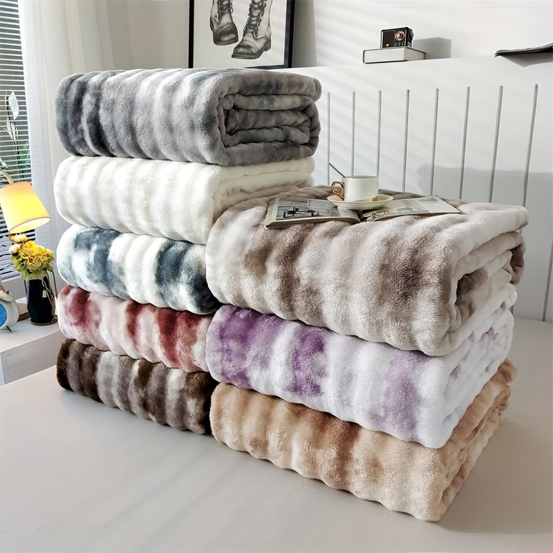 1pc Nouvelle Couverture Rembourre paissie en Peluche de Lapin Imprime en Blocs de Couleurs Couverture de Lit Chaude Douce et Confortable pour la Peau Couverture Multifonctionnelle pour Hommes et Femmes Cadeau de Vacances Toutes Saisons Jet de Can