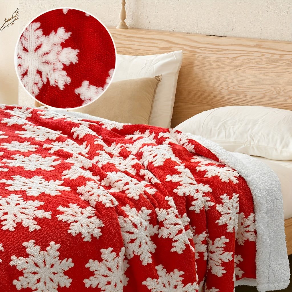 Double Layers Christmas Theme Couch Blanket