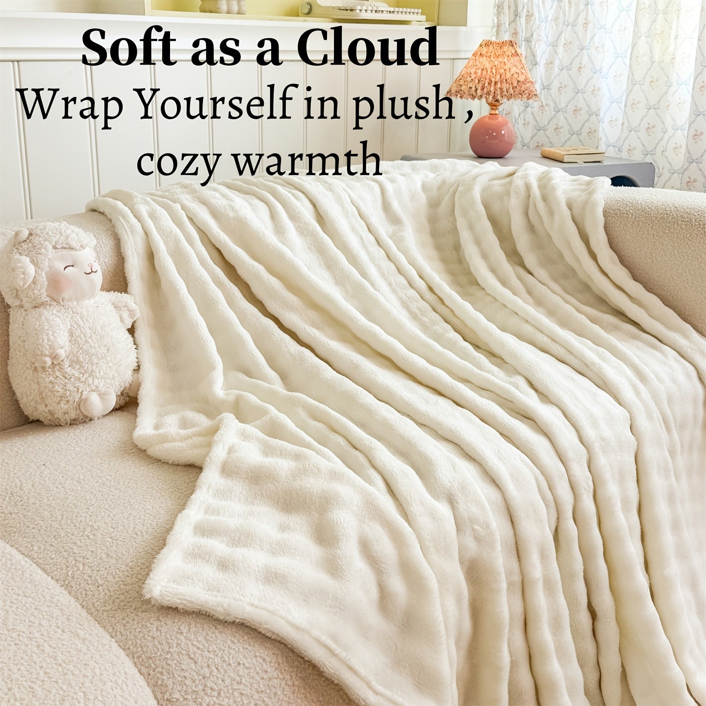 1pc New Plush MultiFunctional Bed Blanket Soft and SkinFriendly Available in Multiple Colors and Sizes Air Conditioning Blanket Sofa Blanket the Perfect Gift for Valentines Day and Christmas