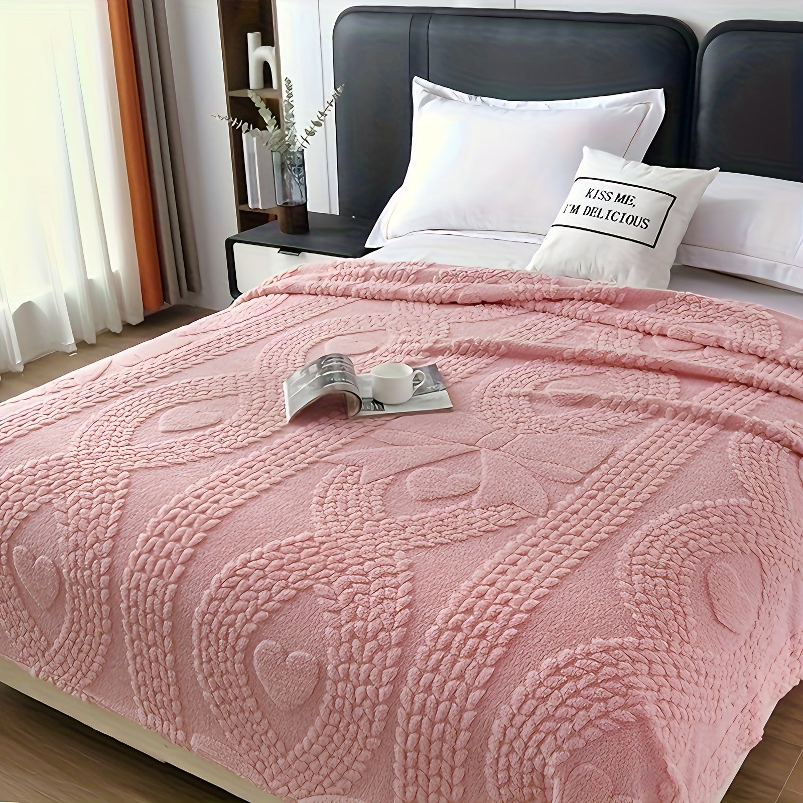 Couverture Jacquard en Flanelle de Luxe  Ultradouce et Lgre pour Toutes les Saisons avec Motif Gomtrique lgant Lavable en Machine Adapte  un Usage Intrieur et Extrieur Idale pour le Camping les Voyages la Maison et le Bureau Le Cadeau 
