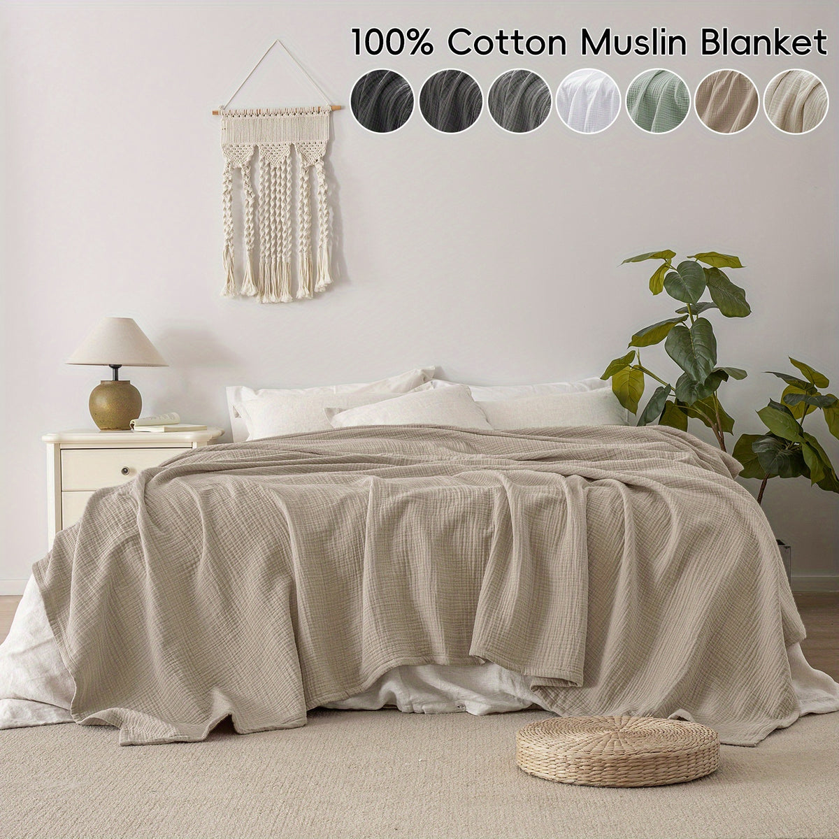 1pc 100 Cotton Muslin Blanket Luxuriously Soft And Breathable Fluffy And CloudLike Cozy Muslin Bedding Lightweight Quilt Perfect for All Seasons PreWashed 4Layer Gauze Muslin Comforter Elegant Home Decoration for Couch Bed Trip Camp