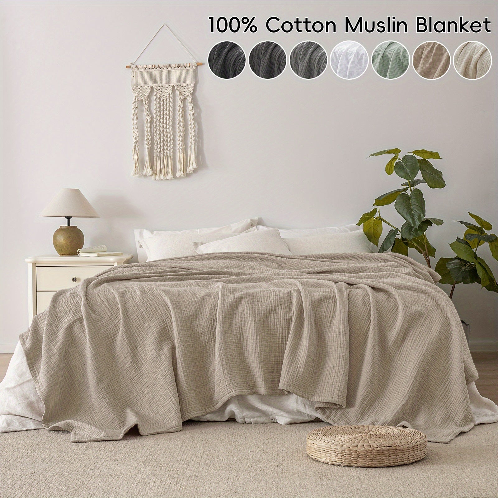 1pc 100 Cotton Muslin Blanket Luxuriously Soft And Breathable Fluffy And CloudLike Cozy Muslin Bedding Lightweight Quilt Perfect for All Seasons PreWashed 4Layer Gauze Muslin Comforter Elegant Home Decoration for Couch Bed Trip Camp