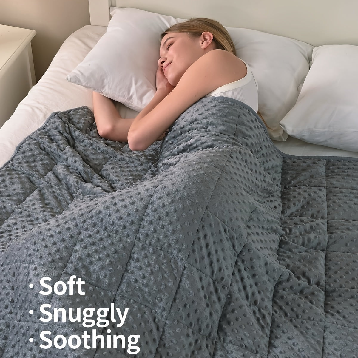 Weighted Blanket for Adults Dark Grey Minky 1524x2032cm 68 KG Queen Size Soft Breathable Heavy Blanket with Premium Glass Beads AllSeason Cozy Thick Bed Blanket