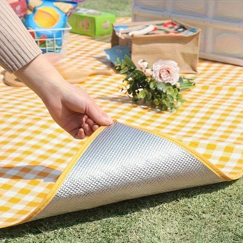Tapis de piquenique pliable et portable pour lextrieur tapis de pelouse couverture de camping matriau en film daluminium couleurs vives et magnifiques convient pour le camping la plage les sorties printanires contact direct non alimentaire